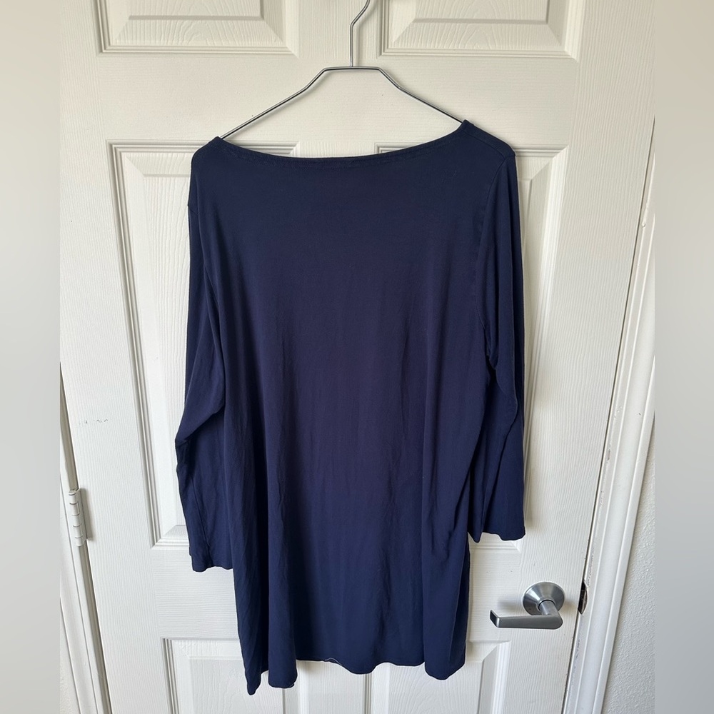 EILEEN FISHER Navy Blue Tunic. - Picture 2 of 5